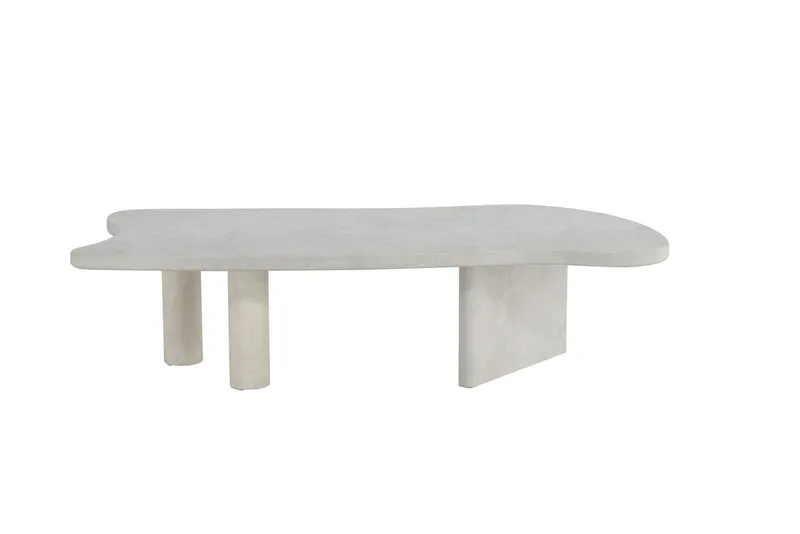 Polle Asymmetriskt Soffbord 160 cm med Stenskiva - Grå - Möbler - Bord & matgrupper - Soffbord