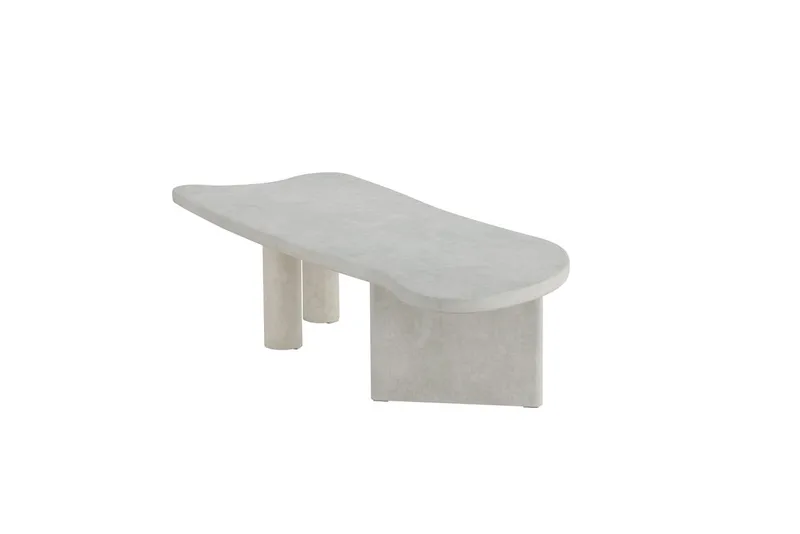 Polle Asymmetriskt Soffbord 160 cm med Stenskiva - Grå - Möbler - Bord & matgrupper - Soffbord