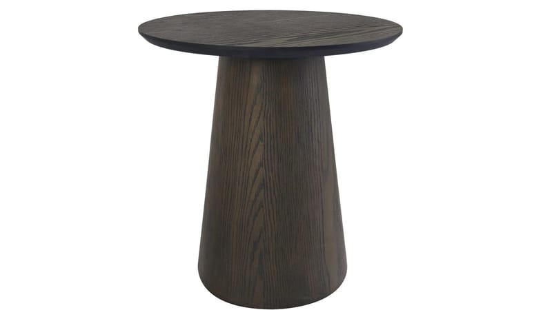 Portbello 48 cm Runt Soffbord med Konformad Pelarfot i Ek, Brun