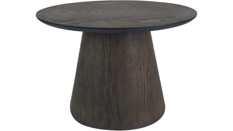 Portbello 60 cm Runt Soffbord med Konisk Pelarfot i Ek, Brun