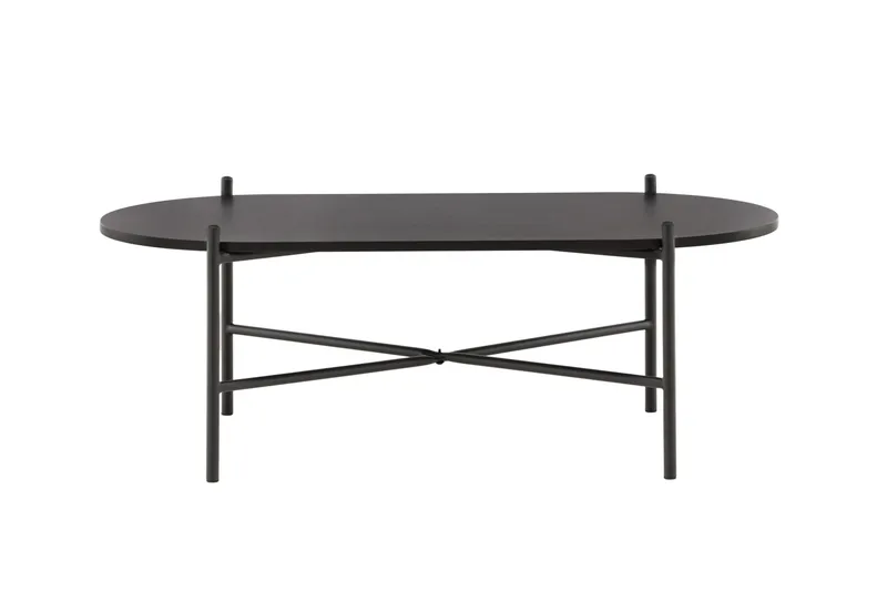 Pueblo 120 cm Ovalt Soffbord i Målat Trä, Svart