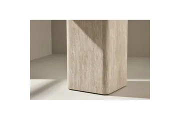 Qvart Kvadratiskt Soffbord i Sten med Rundade Hörn - Beige - Möbler - Bord & matgrupper - Soffbord