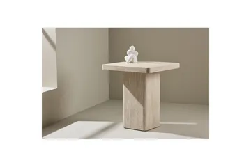 Qvart Kvadratiskt Soffbord i Sten med Rundade Hörn - Beige - Möbler - Bord & matgrupper - Soffbord