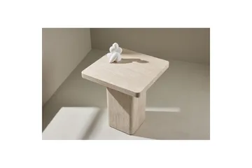 Qvart Kvadratiskt Soffbord i Sten med Rundade Hörn - Beige - Möbler - Bord & matgrupper - Soffbord
