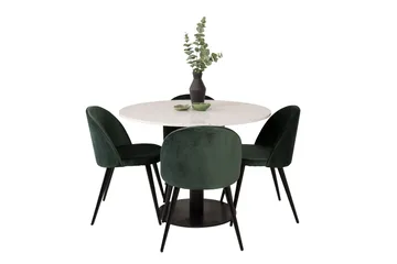 Razzia Matgrupp 106 cm Rund med 4 Velvet stolar - Möbler - Bord & matgrupper - Matgrupper