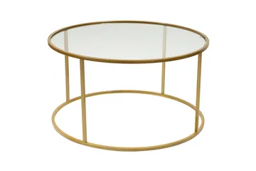 Retzow 80 cm Runt Soffbord i Glas med Glasskiva och Öppet Ramunderrede - Klar - Möbler - Bord & matgrupper - Soffbord