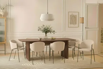 Richeto Matbord 240 cm med 8 Filip Matstolar - Rökt ek / Vit Bouclé - Möbler - Bord & matgrupper - Matgrupper