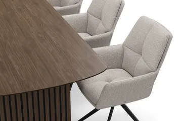 Richeto Matgrupp 210 cm med 6 Torsby Snurrstolar - Rökt ek - Möbler - Bord & matgrupper - Matgrupper