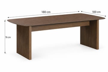 Richeto Rektangulär Matgrupp 180 cm – Matbord med 6 Lucy Matstolar med Trä- och Rökt Ek-utseende - Mörkbrun|Greige - Möbler - Bord & matgrupper - Matgrupper