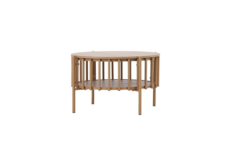 Rubbo Runt Soffbord 80 cm med Hyllor i Trä med Ljust Trä - Beige - Möbler - Bord & matgrupper - Soffbord