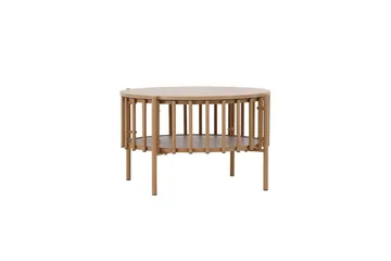 Rubbo Runt Soffbord 80 cm med Hyllor i Trä med Ljust Trä - Beige - Möbler - Bord & matgrupper - Soffbord