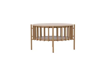 Rubbo Runt Soffbord 80 cm med Hyllor i Trä med Ljust Trä - Beige - Möbler - Bord & matgrupper - Soffbord