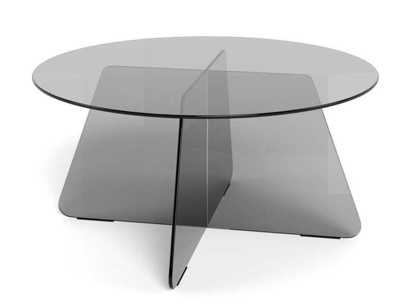 Ryvos Soffbord i Glas 80 cm Rund - Rökfärgad - Möbler - Bord & matgrupper - Soffbord