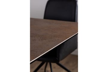 Salupa Utdragbart Rektangulärt Matbord 200–240 cm med Glasskiva, Sten- och Metallutseende - Brun - Möbler - Bord & matgrupper - Matbord & köksbord