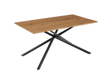 Santos Rektangulärt Matbord 160 cm i Metall med Ekutseende - Svart|Brun - Möbler - Bord & matgrupper - Matbord & köksbord