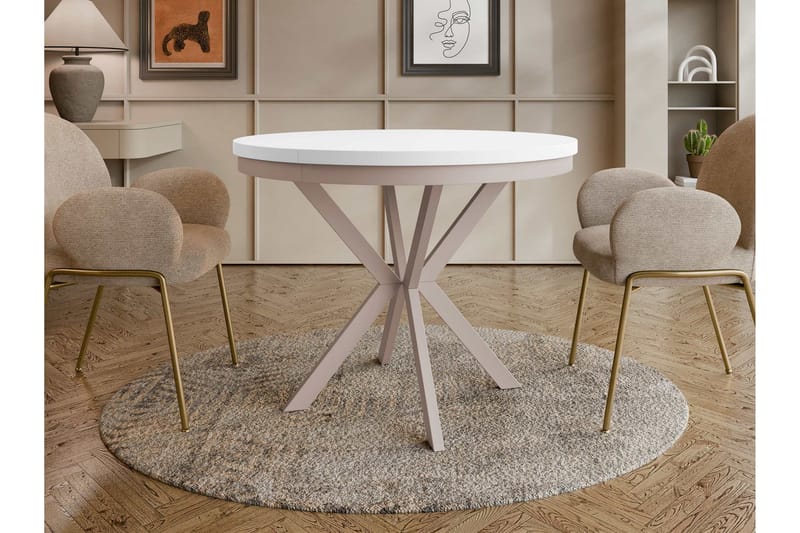 Sereth Matbord 100 cm Rund - Vit/Beige - Möbler - Bord & matgrupper - Matbord & köksbord