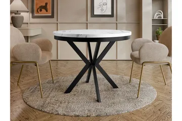 Sereth Matbord 100 cm Rund - Vit/Svart - Möbler - Bord & matgrupper - Matbord & köksbord