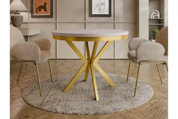 Sereth Matbord 120 cm Rund - Beige/Guld - Möbler - Bord & matgrupper - Matbord & köksbord