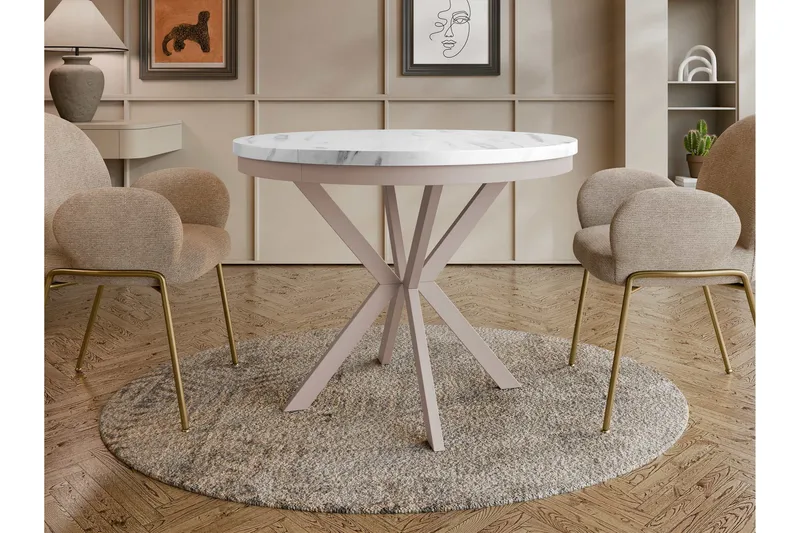 Sereth Matbord 90 cm Rund - Vit/Beige - Möbler - Bord & matgrupper - Matbord & köksbord