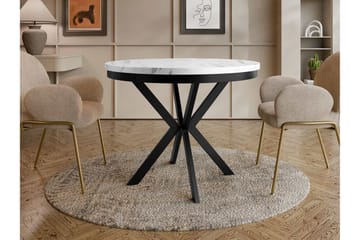 Sereth Runt Matbord 120 cm med Marmorutseende - Vit / Svart - Möbler - Bord & matgrupper - Matbord & köksbord