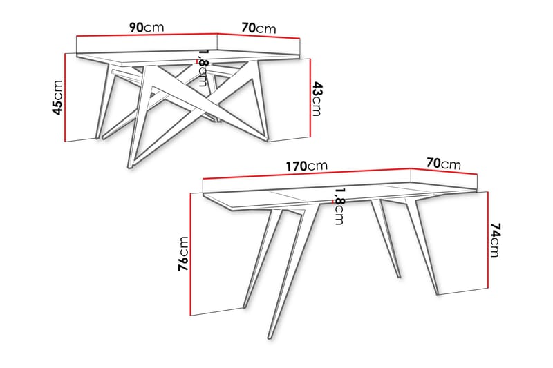 Seyloren Soffbord 90 cm - Svart/Grå - Möbler - Bord & matgrupper - Soffbord