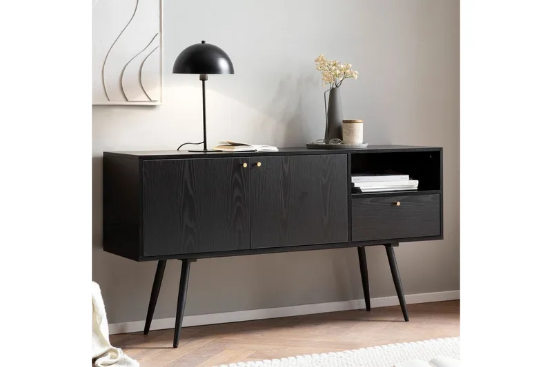 Sideboard Wohnling Melaminbelagd MDF 140 cm med 2 dörrar 1 låda Modern - Förvaring - Förvaringsmöbler - Sideboard & skänk