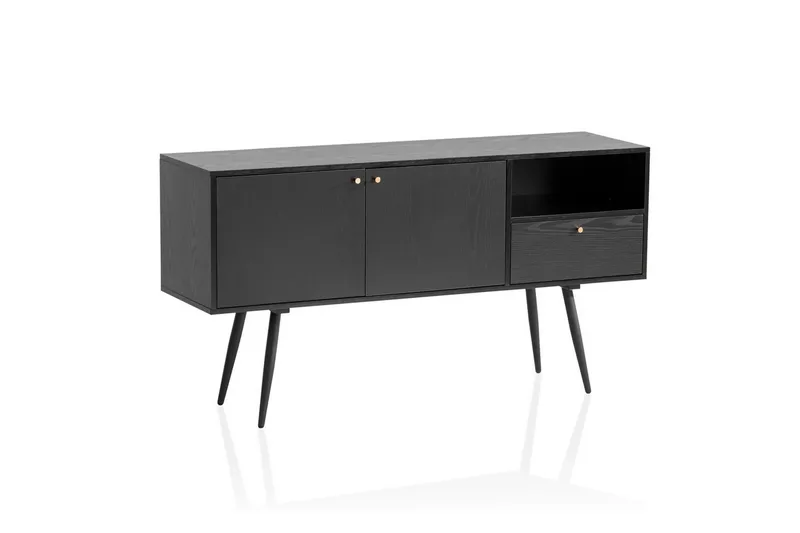 Sideboard Wohnling Melaminbelagd MDF 140 cm med 2 dörrar 1 låda Modern