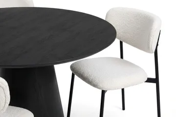 Siena Matgrupp runt 110 cm med 4 Lucy Matstolar - Svartlaserad ek - Möbler - Bord & matgrupper - Matgrupper
