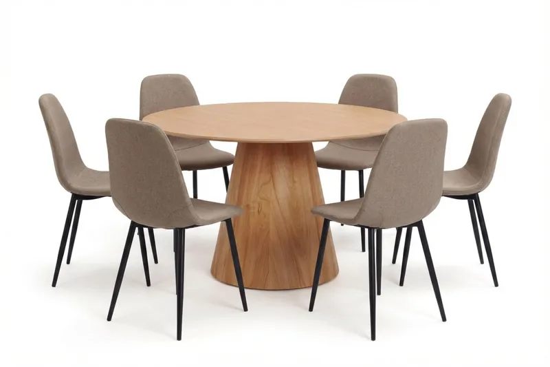 Siena Matgrupp runt 130 cm Ek med 6 Nibe Matstolar - Ek - Möbler - Bord & matgrupper - Matgrupper