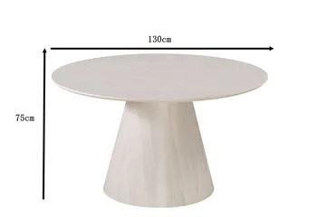 Siena Runt Matbord 130 cm i Trä med Vitlaserad Ek-utseende - Vit - Möbler - Bord & matgrupper - Matbord & köksbord