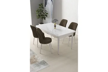 Sivaji Matgrupp 4-sits - Vit/Brun - Möbler - Bord & matgrupper - Matgrupper