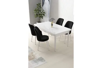 Sivaji Matgrupp 4-sits - Vit/Svart - Möbler - Bord & matgrupper - Matgrupper