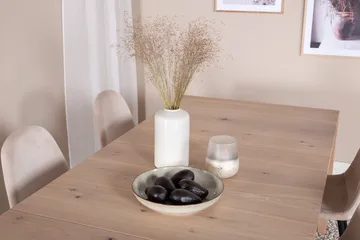 Slider Matgrupp Förlängningsbar 170 cm Rektangulär med 6 Polar stolar - Beige - Möbler - Bord & matgrupper - Matgrupper