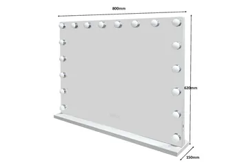 Glow Sminkbord 120 cm med Glasskiva Förvaring och Lådor samt Spegel 80 cm med Belysning - Vit - Möbler - Bord & matgrupper - Sminkbord & toalettbord