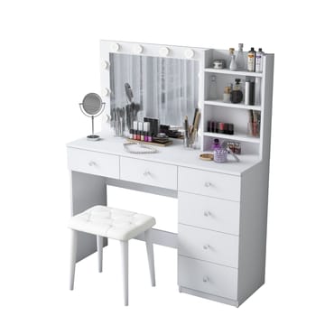 Kalvik Sminkbord 120x141,8x40 cm - Vit - Möbler - Bord & matgrupper - Sminkbord & toalettbord