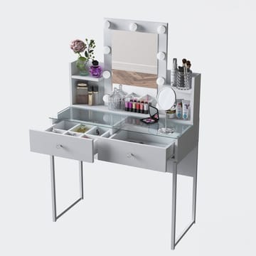 Keldan Sminkbord 90x136,8x40 cm - Vit - Möbler - Bord & matgrupper - Sminkbord & toalettbord
