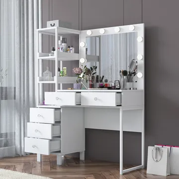 Lorvik Sminkbord 110x141,8x40 cm - Vit - Möbler - Bord & matgrupper - Sminkbord & toalettbord