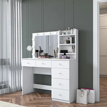 Lorvik Sminkbord 110x141,8x40 cm - Vit - Möbler - Bord & matgrupper - Sminkbord & toalettbord