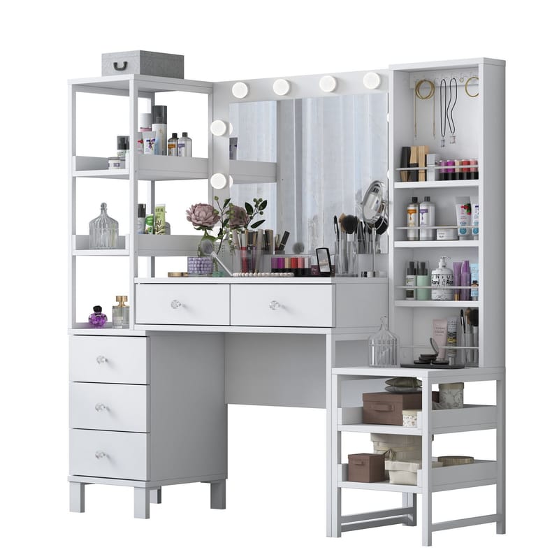 Sondal Sminkbord 145x141,8x40 cm - Vit - Möbler - Bord & matgrupper - Sminkbord & toalettbord
