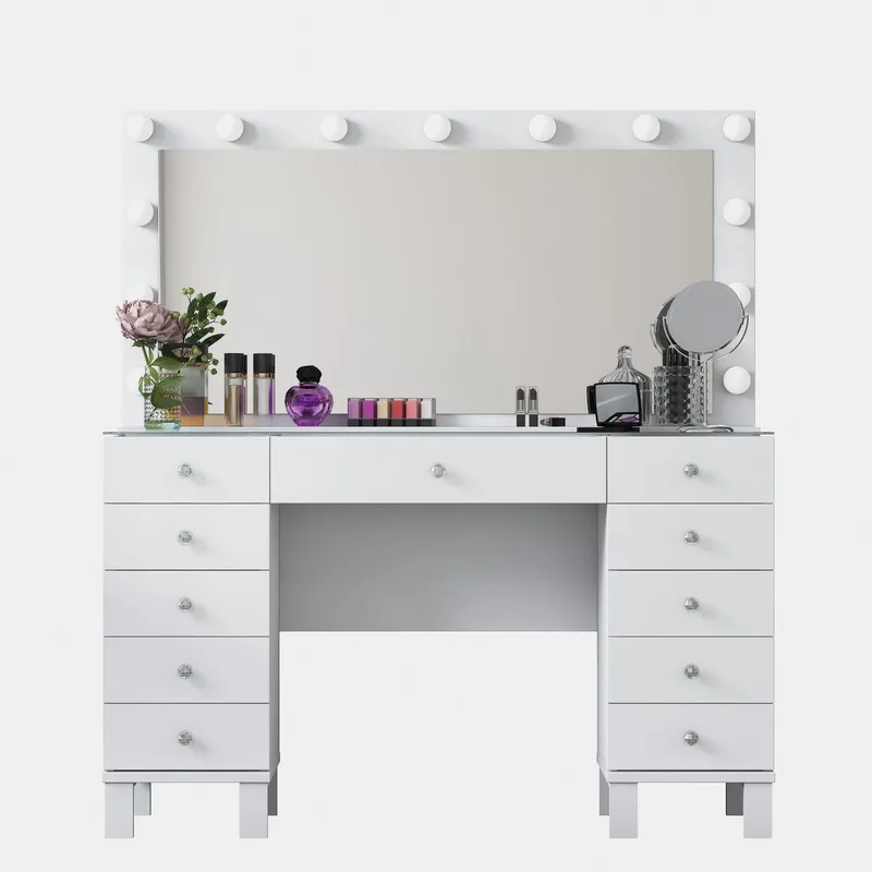 Wonthaggi Sminkbord 120x133,6x40 cm - Vit - Möbler - Bord & matgrupper - Sminkbord & toalettbord