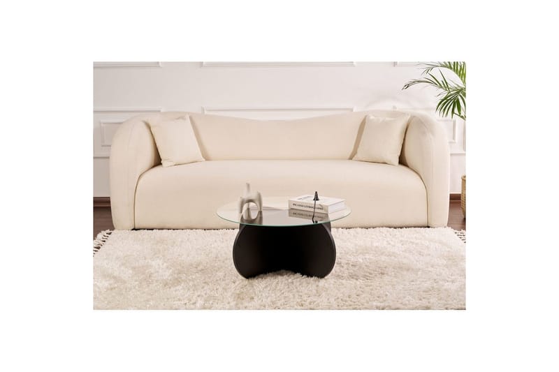 Soffbord Aeris 75 cm med Glasskiva - Trä Svart / Rökt - Möbler - Bord & matgrupper - Soffbord