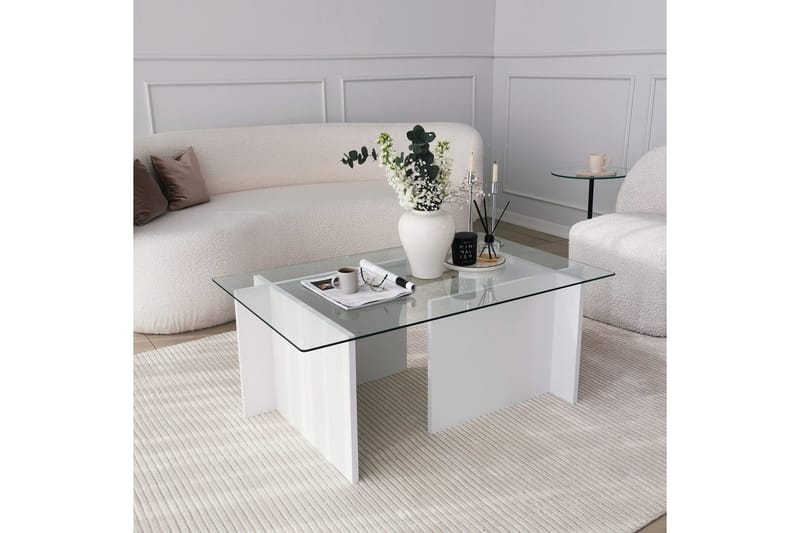 Almasi Soffbord 105x40x105 cm - Vit - Möbler - Bord & matgrupper - Soffbord
