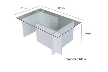 Almasi Soffbord 105x40x105 cm - Vit - Möbler - Bord & matgrupper - Soffbord