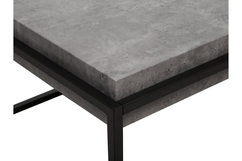Altos Rektangulärt Soffbord 64 cm i Trä och Metall med Betongeffekt - Grå - Möbler - Bord & matgrupper - Soffbord