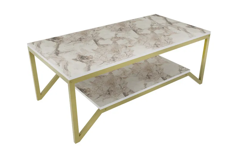 Andifli Soffbord 60x45,8x120 cm - Guld/Vit - Möbler - Bord & matgrupper - Soffbord