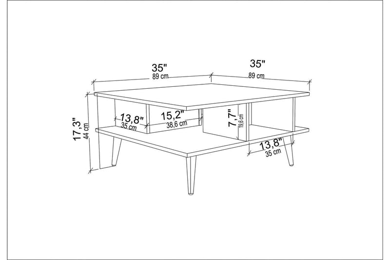 Andifli Soffbord 89x44x89 cm - Brun - Möbler - Bord & matgrupper - Soffbord