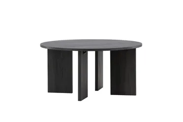 Askerön Runt Soffbord 80 cm med Plankben i Trä - Svart - Möbler - Bord & matgrupper - Soffbord