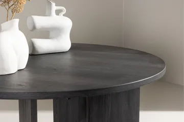 Askerön Runt Soffbord 80 cm med Plankben i Trä - Svart - Möbler - Bord & matgrupper - Soffbord