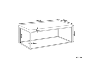 Barreras Rektangulärt Soffbord i Metall med Betonglook - Grå - Möbler - Bord & matgrupper - Soffbord