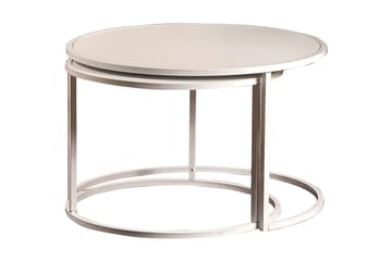 Bazra Runda Stapelbara Nästlade Soffbord i Metall - Vit - Möbler - Bord & matgrupper - Soffbord